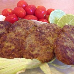 کتلت گوشت با سیب زمینی خام